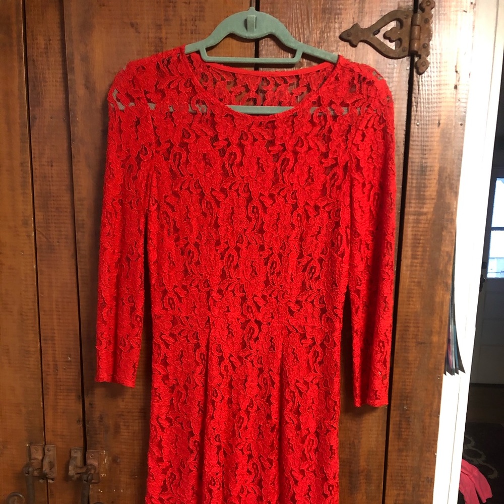 Vintage red lace dress, great condition
